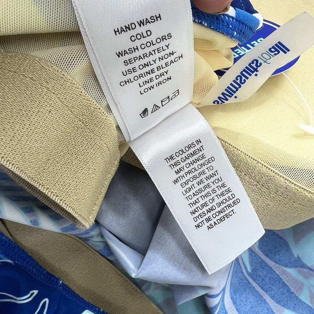 Swimsuits For All Blue Tropical Tankini Top Size 32 Ruffle NWT - Picture 10 of 10